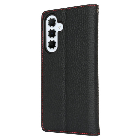 Cu clapetă pentru Samsung Galaxy S25+ Plus, Litchi Skin Grain, negru