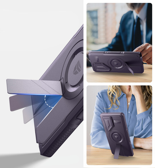 Husă blindată pentru Samsung Galaxy S25 Ultra, Dexnor CamProtect MagSafe, violet (Două rame)