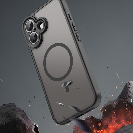 Husă pentru iPhone 17, pentru MagSafe, cu protecție pentru cameră, colorată cu margine neagră