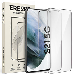 2x sticlă călită pentru Samsung Galaxy S21, ERBORD 9H Hard Glass pe ecran
