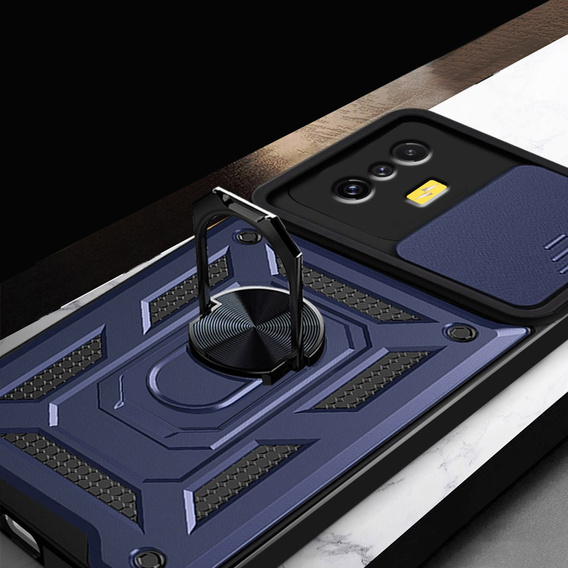 Husă blindată pentru Xiaomi Poco F4 GT, CamShield Slide, albastru închis