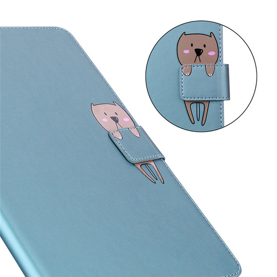 Husă pentru iPad 10.2" 2021/2020/2019 (9/8/7 gen.), cu clapetă, animal, albastru