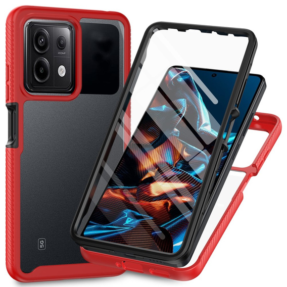 Carcasă pentru Xiaomi Redmi Note 13 Pro 5G, Shockproof, cu folie, roșu