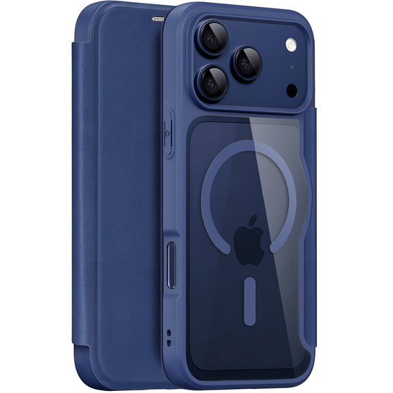 Husă Dux Ducis pentru iPhone 17 Pro, Skin X Pro, cu clapetă, pentru MagSafe, albastru marin