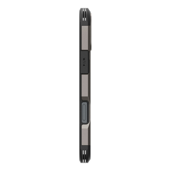 Carcasa Spigen pentru iPhone 16, Tough Armor Mag MagSafe, gri + 9H Tempered Glass