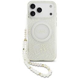 Husă cu curea IML Flowers Electroplated Allover With Beads, pentru MagSafe, cu curea pentru iPhone 17 Pro Max