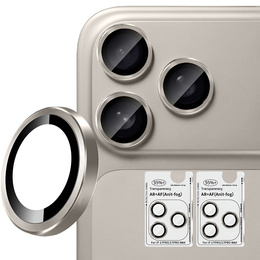 2x ERBORD OPTIK Pro sticlă călită pentru iPhone 16 Pro / 16 Pro Max camera foto, negru