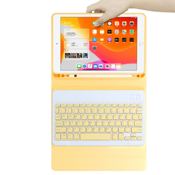 Carcasă + tastatură iPad 10.2 2019 / 2020 / 2021, galben