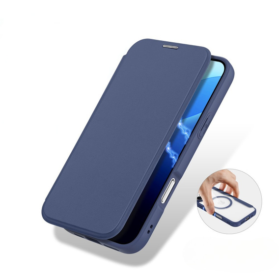 Dux Ducis Huse pentru iPhone 16 Pro, Skin X Pro, MagSafe, albastru închis