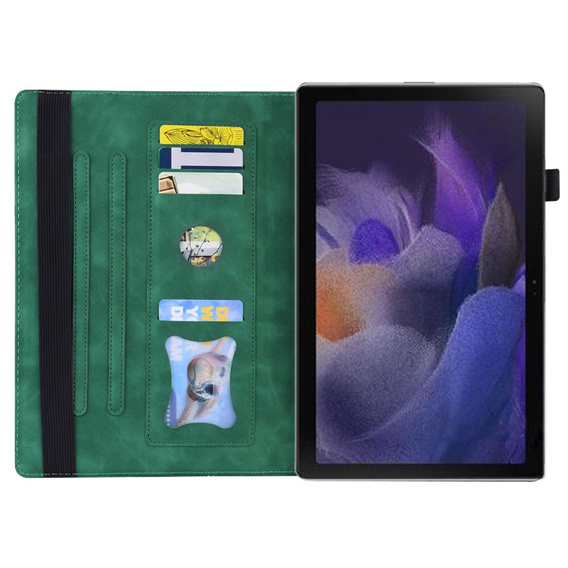 Husă pentru Samsung Galaxy Tab A9+, Classic, cu spațiu pentru stylus, verde