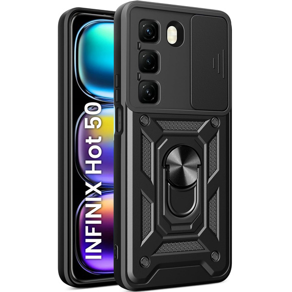 Husă blindată pentru Infinix Hot 50 4G, CamShield Slide, negru