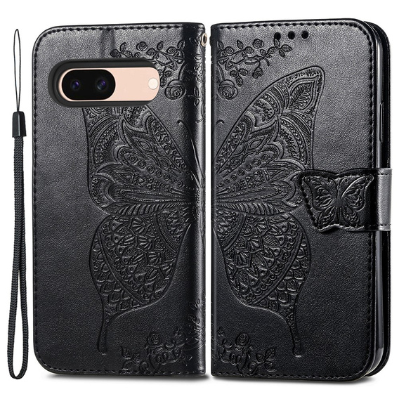 Cu clapetă pentru Google Pixel 8A, Butterfly, negru