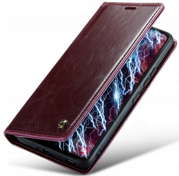 Carcasă flip CASEME pentru Samsung Galaxy A53 5G, Waxy Textured, maroon