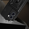 Husă blindată CamShield Slide cu capac pentru cameră și inel pentru Oppo Reno 15 FS, negru