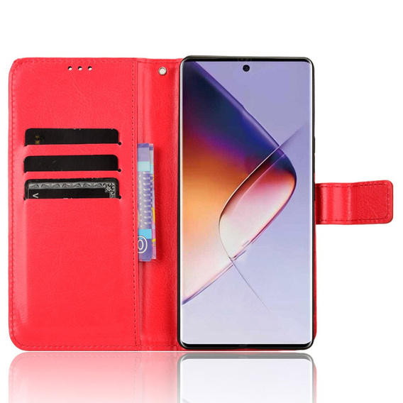 Cu clapetă pentru Infinix Note 40 Pro Plus, Crazy Horse Wallet, roșu