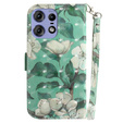 Cu clapetă pentru Motorola Edge 50 Pro 5G, Wallet, Flowers alb