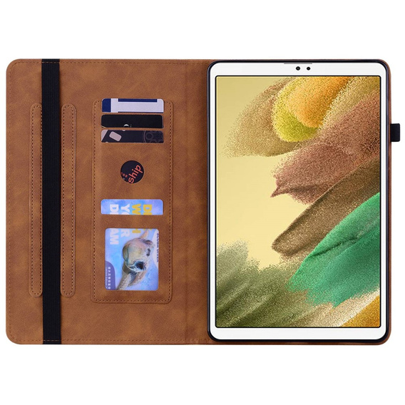 Husa pentru Samsung Galaxy Tab A7 Lite, Wallet Pen Slot, maro
