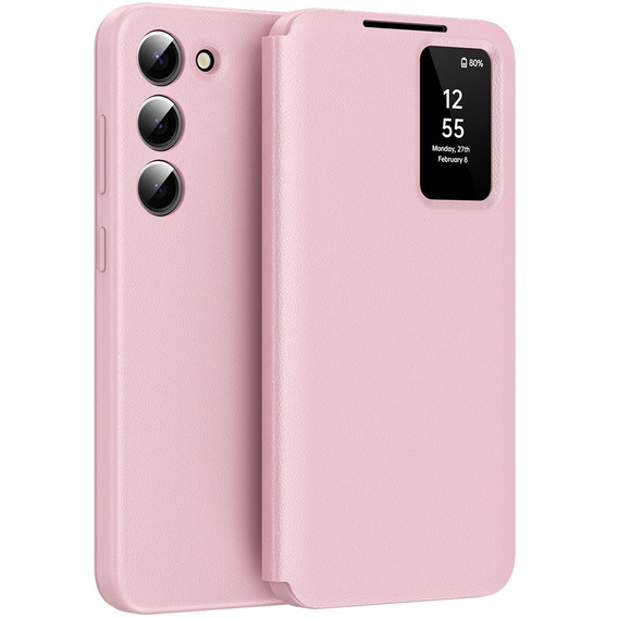 Husă cu clapetă pentru Samsung Galaxy S22, Smart View Wallet, roz