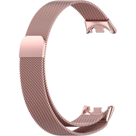 Brățară milaneză cu brățară cu carcasă pentru Xiaomi Smart Band 10 / 9 / 8, roz