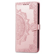 Cu clapetă pentru Xiaomi 14T Pro, Mandala, roz rose gold