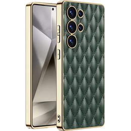 Husă pentru Samsung Galaxy S25 Ultra, Leather Rhombus, verde