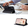 Husă cu clapetă pentru iPhone 16 Pro Max, Rhombus Crossbody Leather, negru