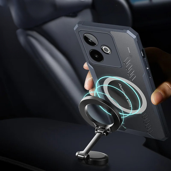 Carcasă pentru Realme GT 7 / 7T, cu placă magnetică, transparent / negru