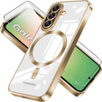 Husă pentru Samsung Galaxy A56, Electro MagSafe, de aur + Sticlă pentru ecran