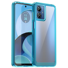 Huse pentru Motorola Moto G14, Fusion Hybrid, transparent / albastru