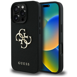 Husă GUESS Grained Big 4G și Classic Logo pentru iPhone 16 Pro