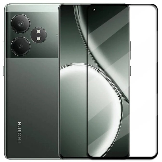 Sticlă călită 3D pentru Realme GT 6 / 6T, cadru negru