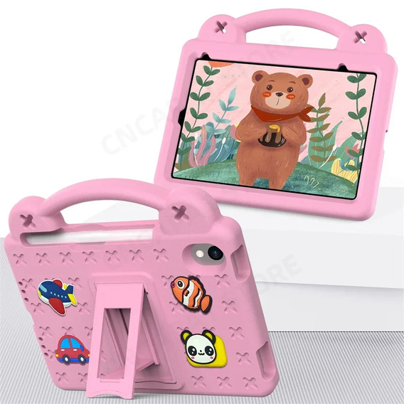 Husă pentru copii pentru iPad mini 8.3" 2021 (6 gen.) / iPad mini 8.3" 2024 (7 gen.), Cute Patterns, cu suport, roz