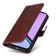 Cu clapetă pentru Realme C67, Leather Wallet, maro