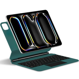 Husă de tastatură pentru iPad Pro 13" 2024, Magnetic Keyboard Touchpad, verde