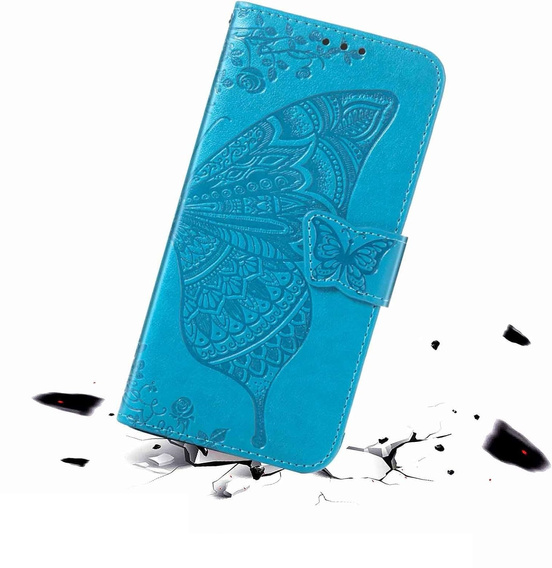 Cu clapetă pentru Oppo Reno 13F / Oppo Reno 13FS, Butterfly, albastru