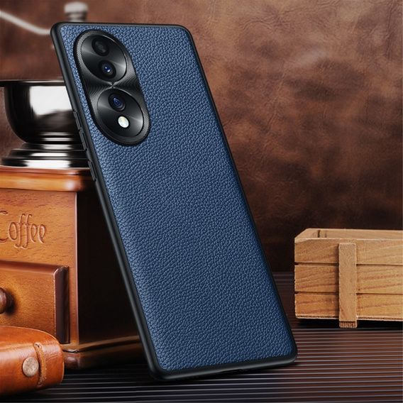 Husă din piele pentru Honor 70 5G, leather hybrid, albastru