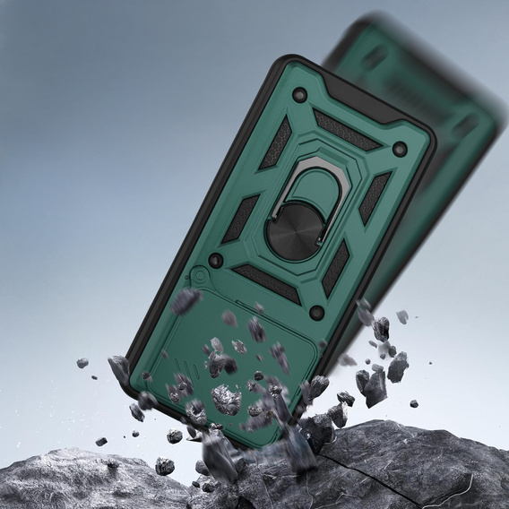 Husă blindată pentru Oppo A5 Pro 5G, CamShield Slide, verde