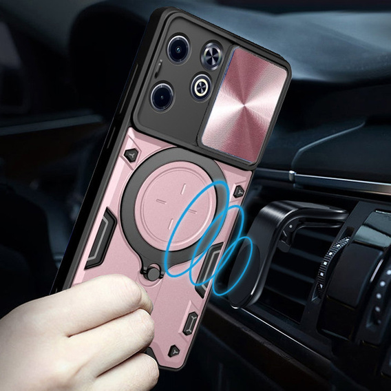 Husă blindată pentru Infinix Hot 40i, CamShield Slide, roz rose gold