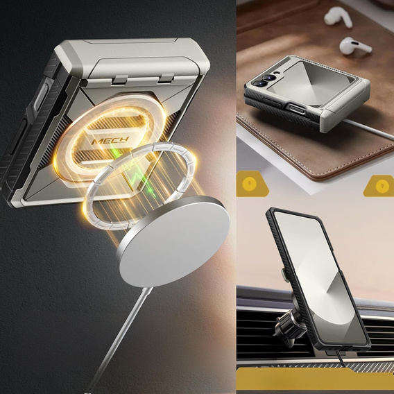 Husă cu suport magnetic pentru Samsung Galaxy Z Flip7 FE / Z Flip6