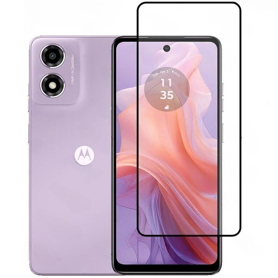 Sticlă călită 3D pentru Motorola Moto E14, cadru negru