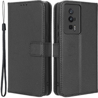 Cu clapetă pentru Poco F5 Pro 5G, Wallet Smart Magnet, negru