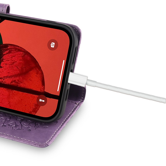Cu clapetă pentru Samsung Galaxy M15 5G, Tree, violet