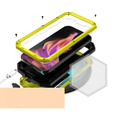 Husă pentru iPhone 15, R-JUST CamShield Slide, armată, galben / negru