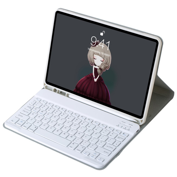 Carcasă cu tastatură bluetooth pentru iPad 11" 2025 A16 (11 gen.) / iPad 10.9" 2022 (10 gen.), gri