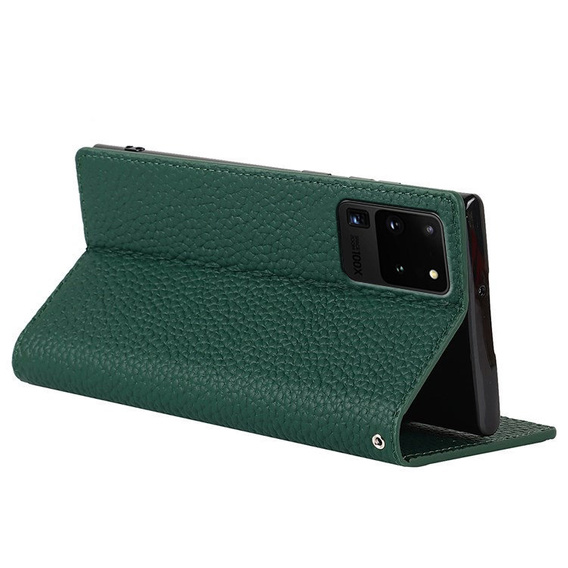 Husă din piele pentru Samsung Galaxy S20 Ultra, ERBORD Grain Leather, verde