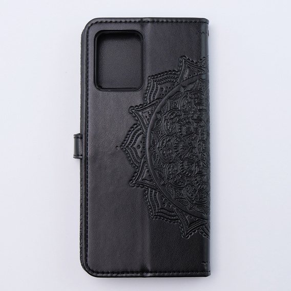 Cu clapetă pentru Motorola Moto G54 5G, Mandala, negru