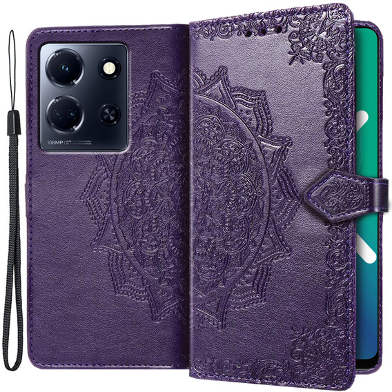 Cu clapetă pentru Infinix Note 30 5G, Mandala, violet