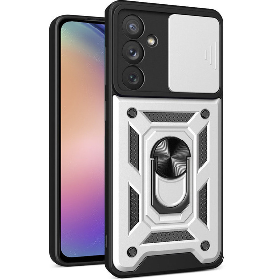 Husă blindată pentru Samsung Galaxy A54 5G, CamShield Slide, de argint