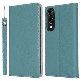 Cu clapetă pentru Samsung Galaxy S25 Edge, Litchi Skin Grain, albastru