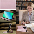 Cu clapetă pentru Samsung Galaxy S23 Ultra, ERBORD Waxy Wallet, roz